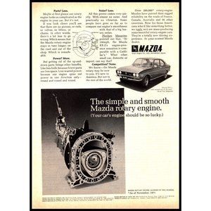 1972 Mazda RX-2 Sports Car Rotary Engine Vintage Print Ad Wall Art Photo